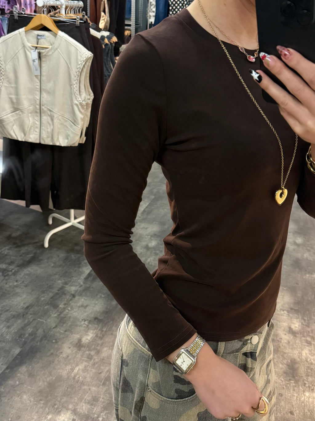 Comfy longsleeve bruin