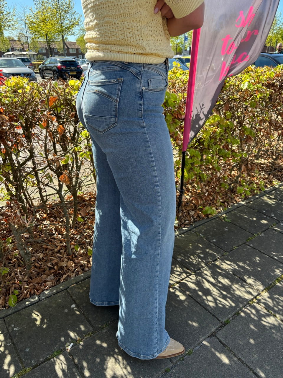 Wide leg flared jeans