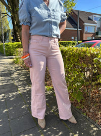 Wide leg jeans met dubbele naad