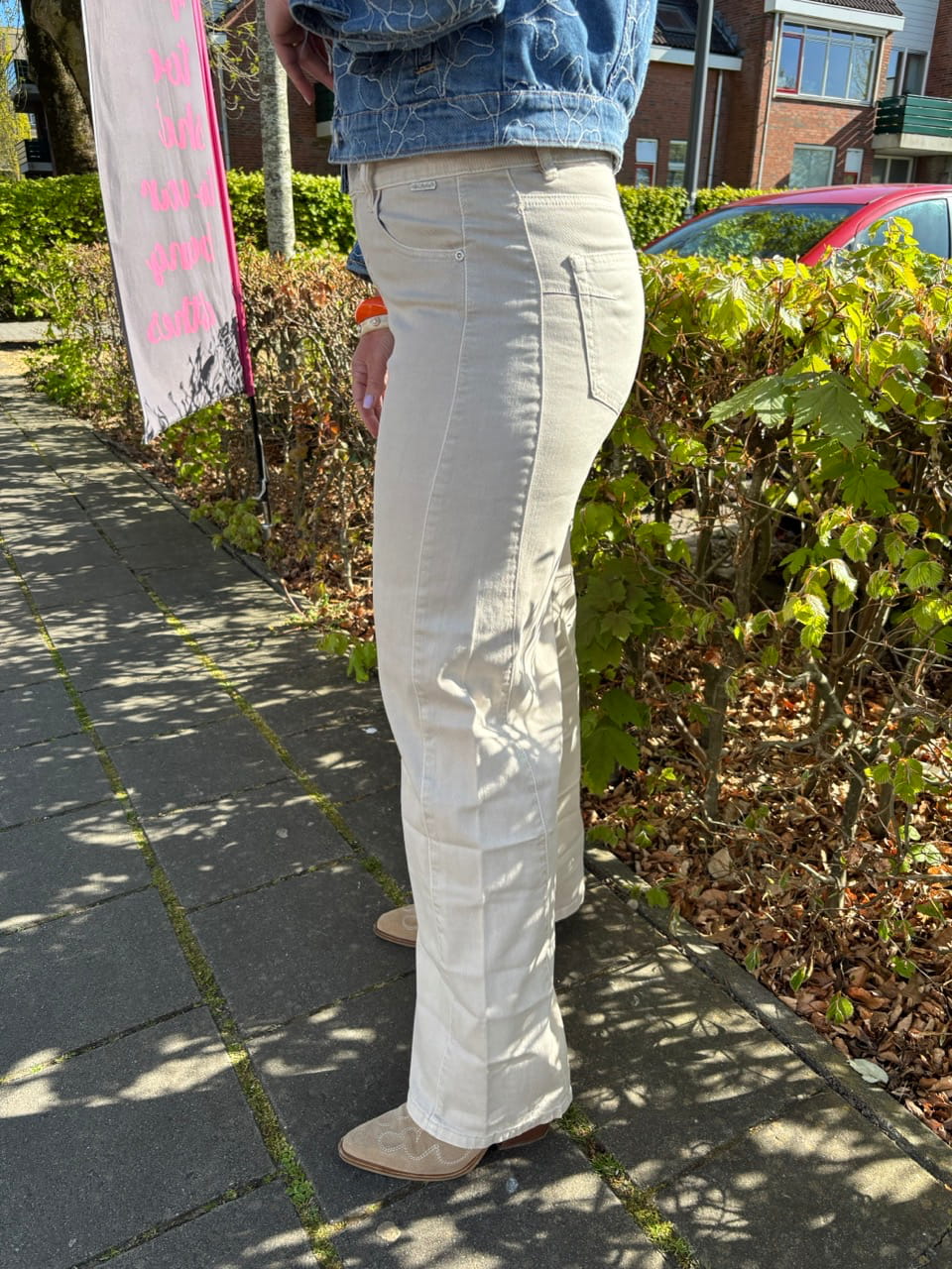 Wide leg stretch jeans