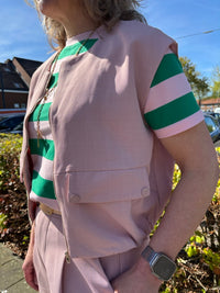 Zacht roze gilet met zakken