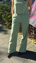 Linnenmix pantalon groen