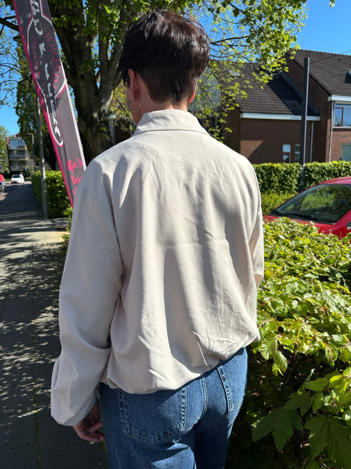 Beige zomerjas met kraag