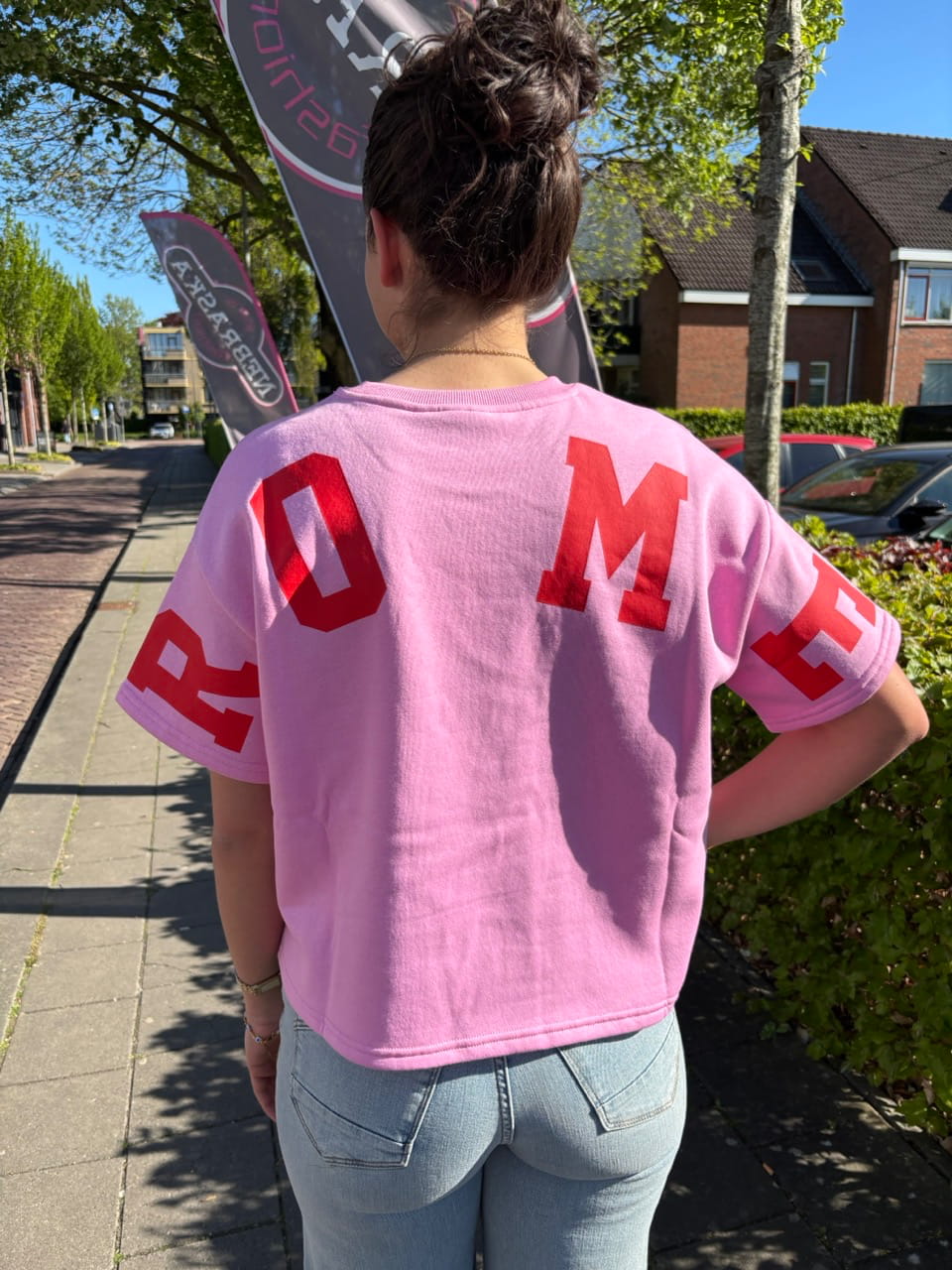 Oversized sweater korte mouw