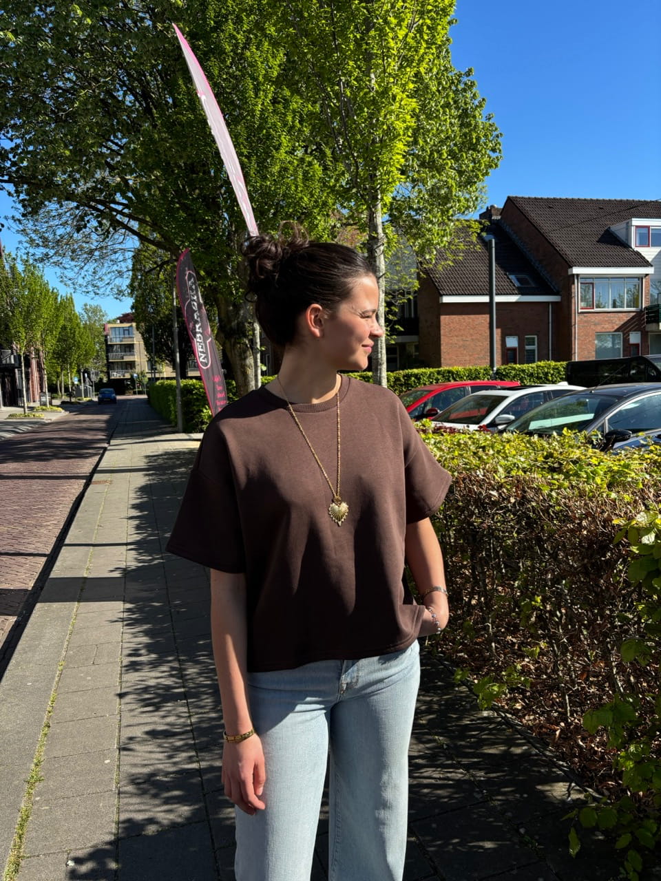 Oversized sweater korte mouw