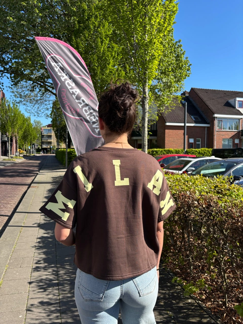 Oversized sweater korte mouw