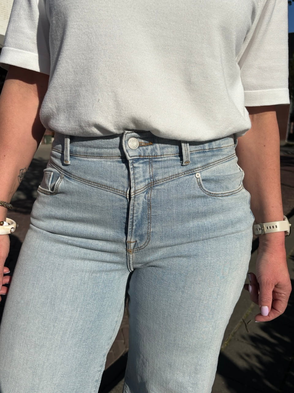 Wide leg flared jeans