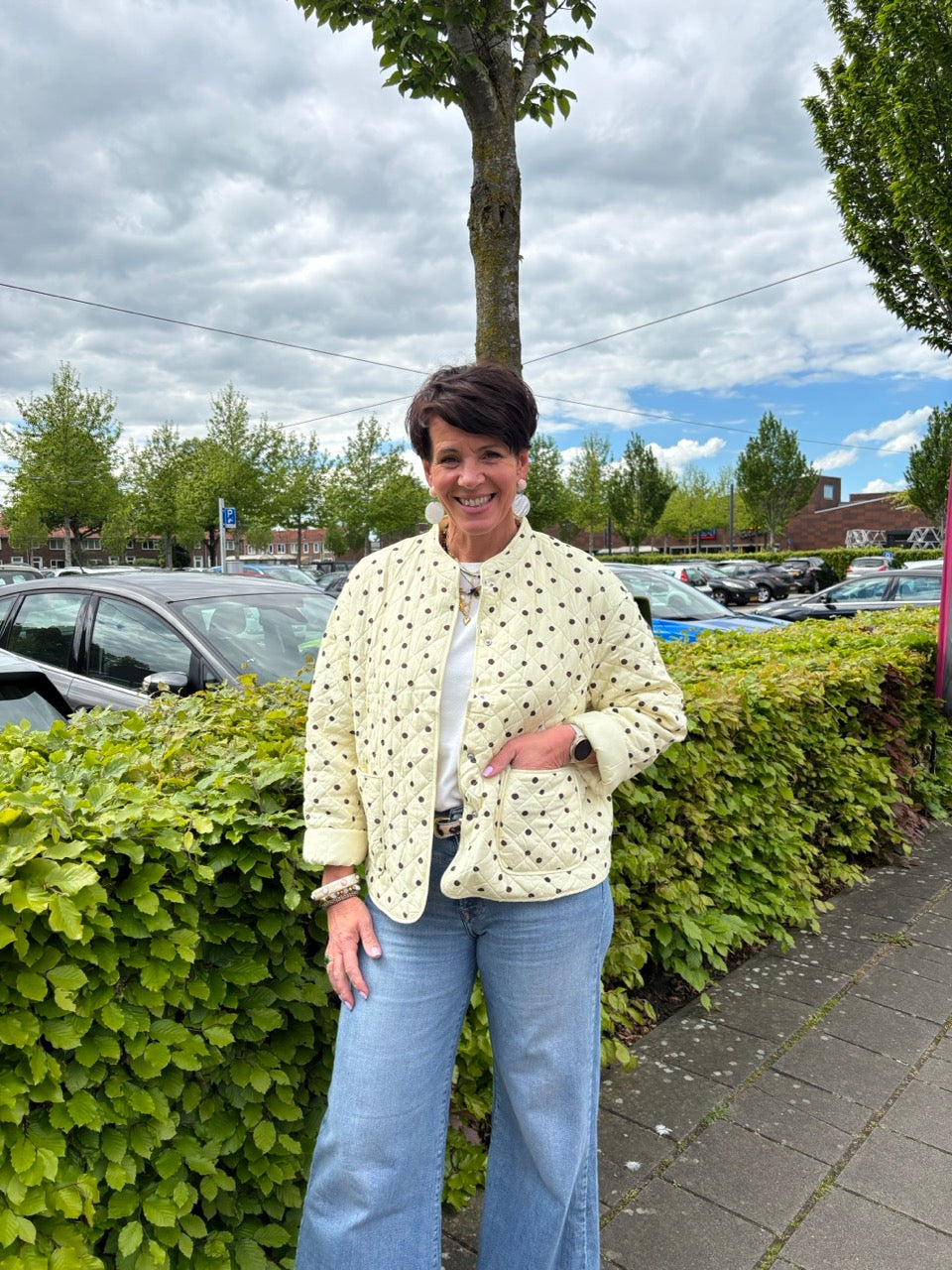 Gewatteerd polka dot jasje