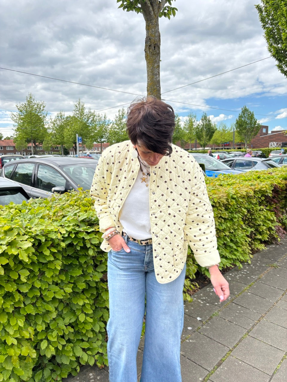Gewatteerd polka dot jasje