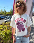 Boxy t-shirt met opdruk