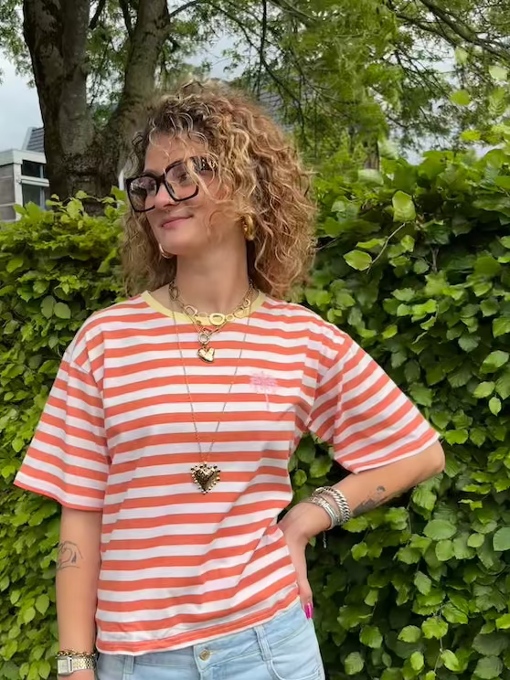 Boxy streep t-shirt