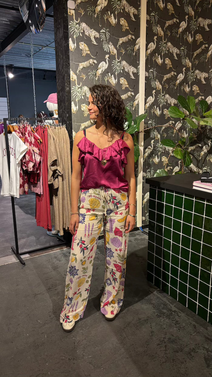 Ruffle top fuchsia