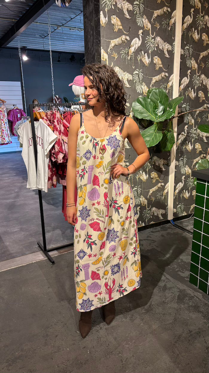 Amalfi print maxi dress