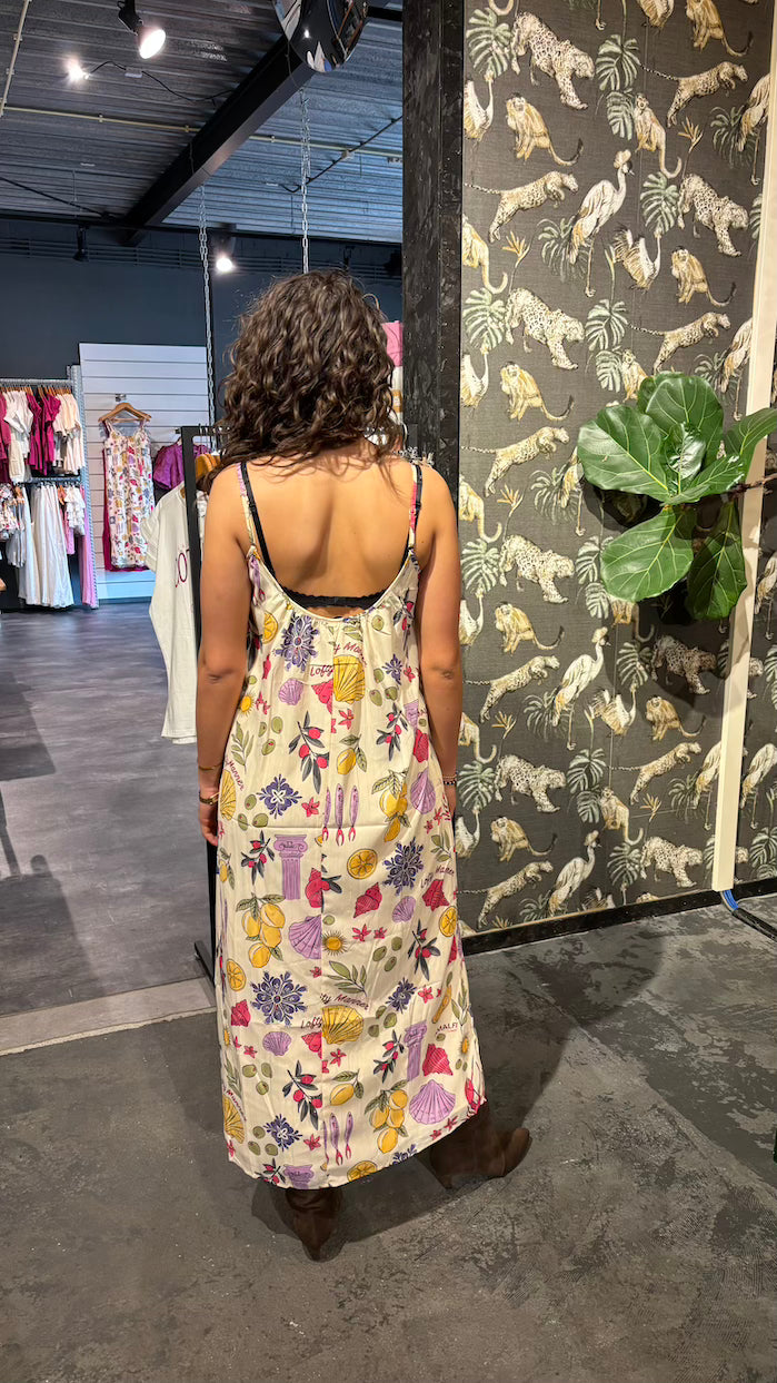 Amalfi print maxi dress