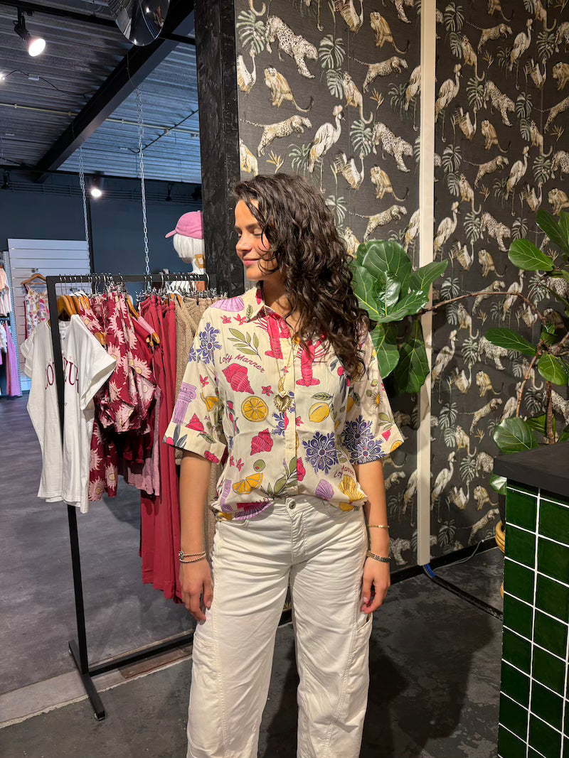 Amalfi print blouse