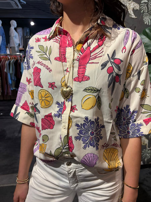 Amalfi print blouse