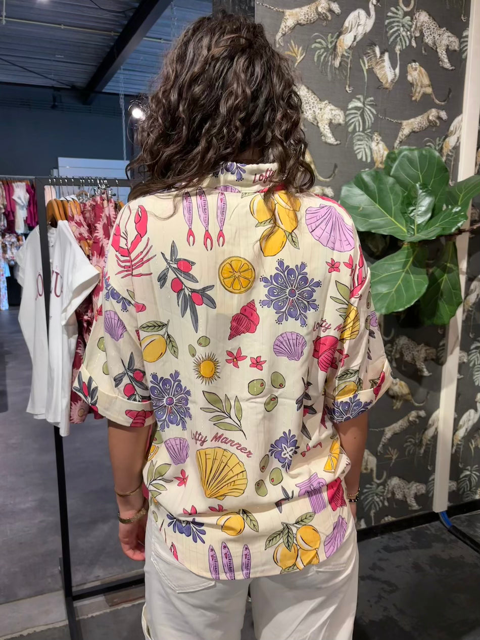 Amalfi print blouse