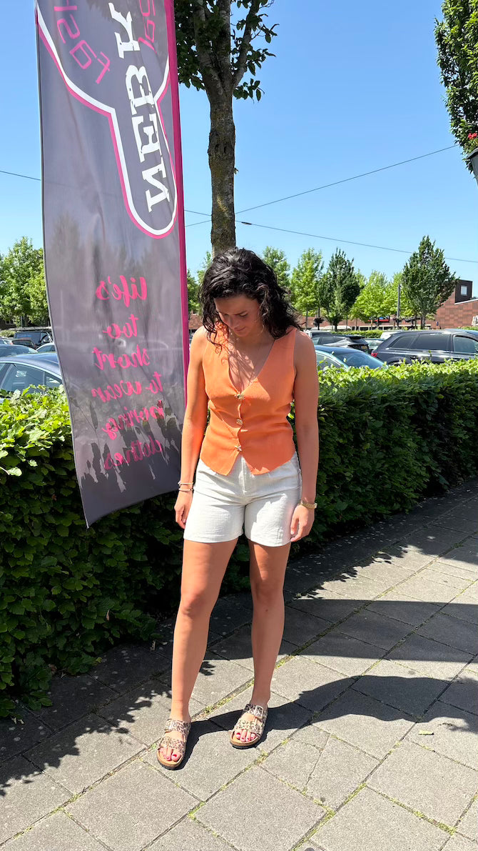 Gehaakt gilet oranje