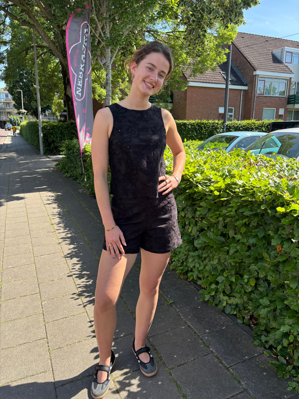 Top met open rug