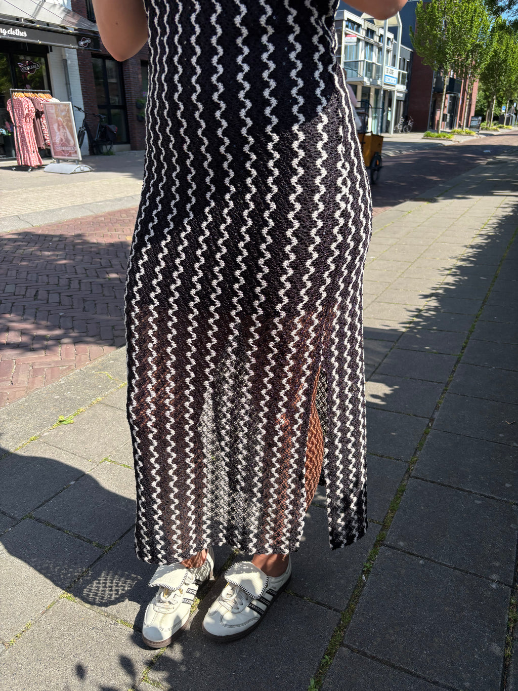 Gehaakte lange jurk met glitter