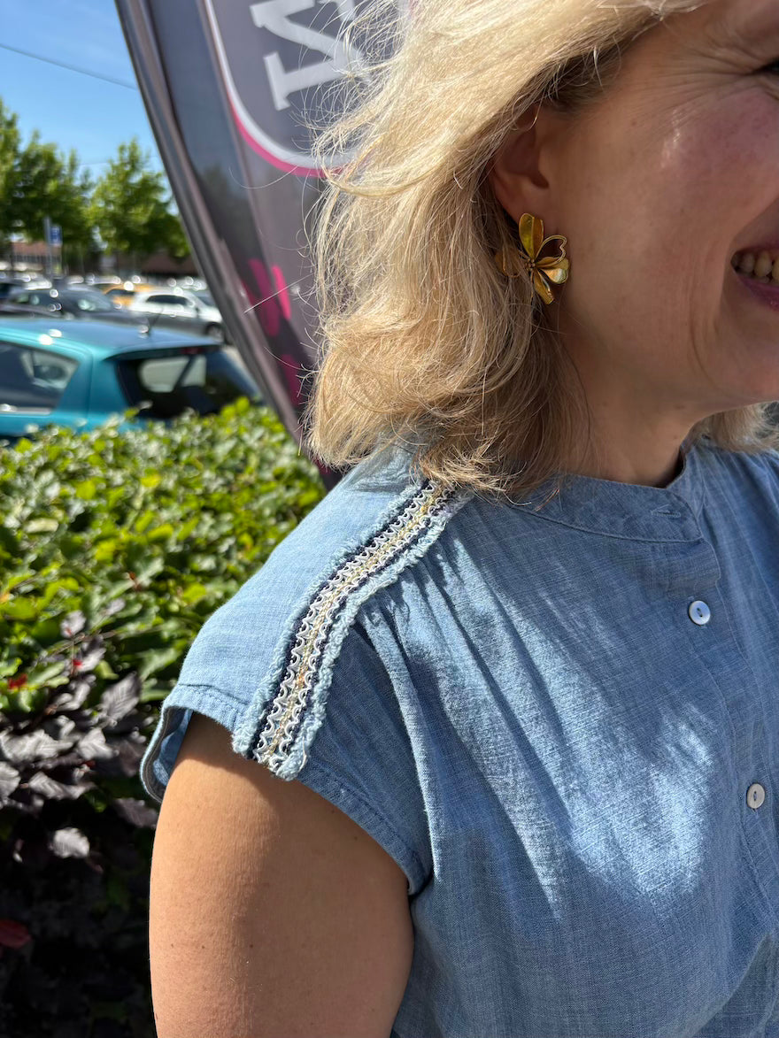 Denim maxi jurk