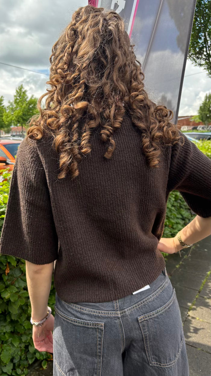 Korte mouw vestje bruin