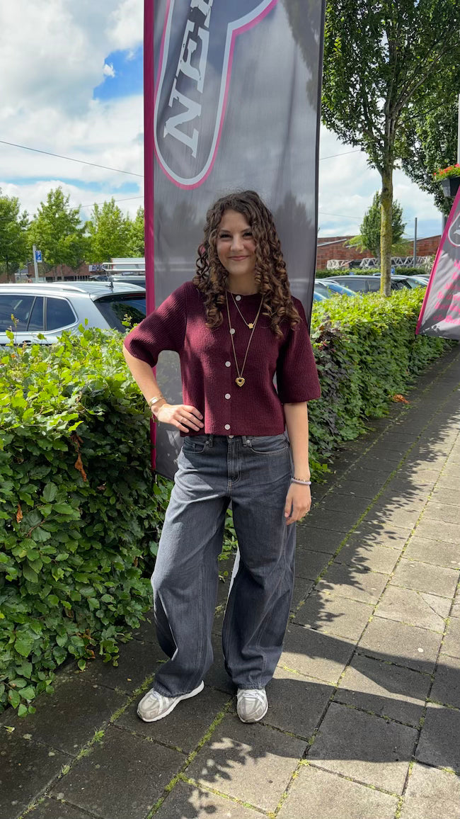 Korte mouw vestje rood
