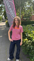 Streep shirt "soleil" rood/roze