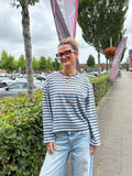 Longsleeve streep blauw/bruin