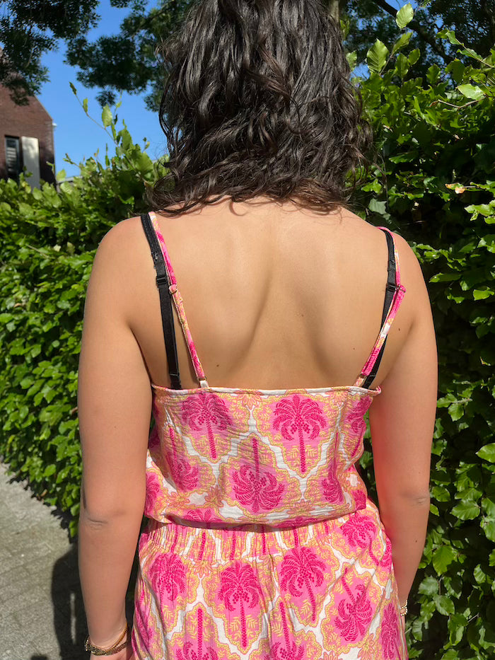Top met roze print