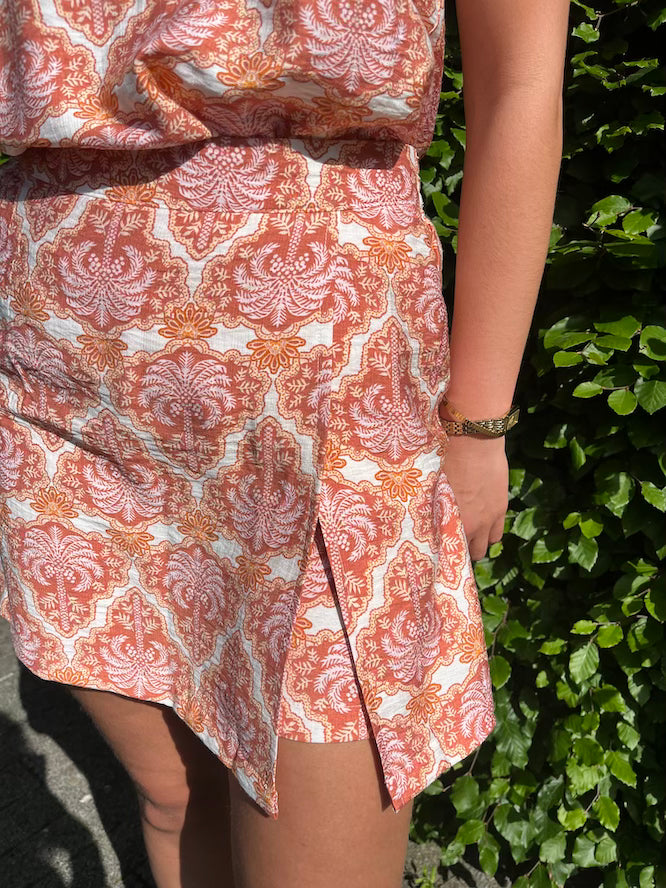 Skort met oranje print