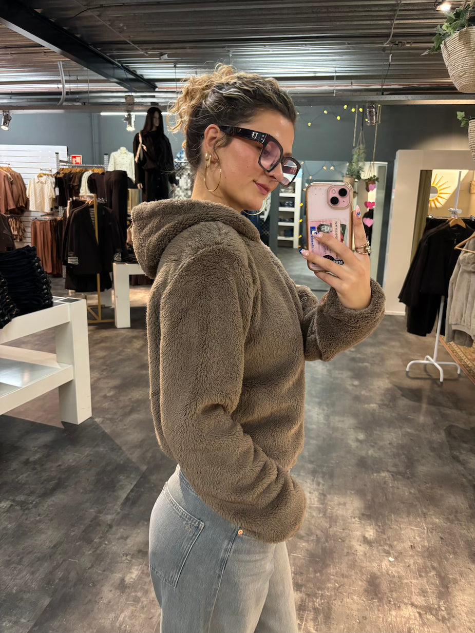 Fluffy jasje bruin
