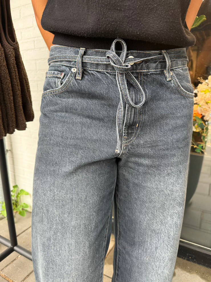Barrel jeans met touwtje