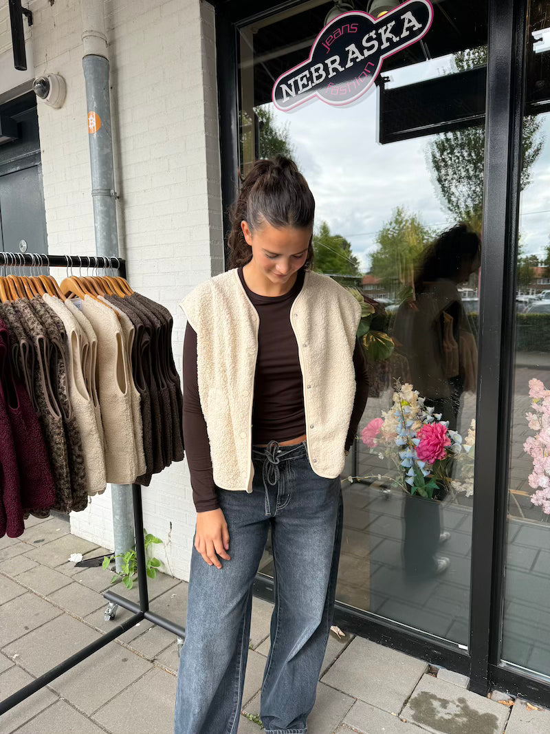 Teddy gilet creme