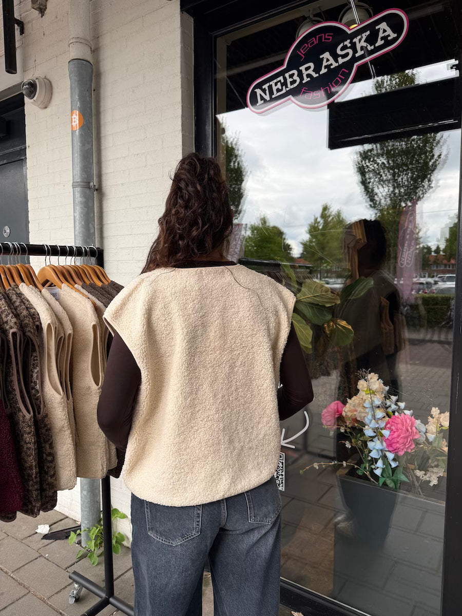 Teddy gilet creme