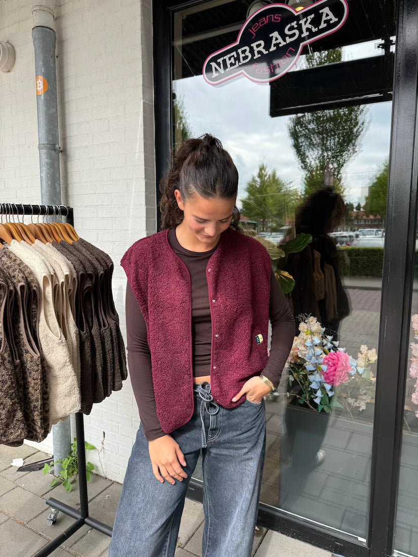 Teddy gilet bordeaux