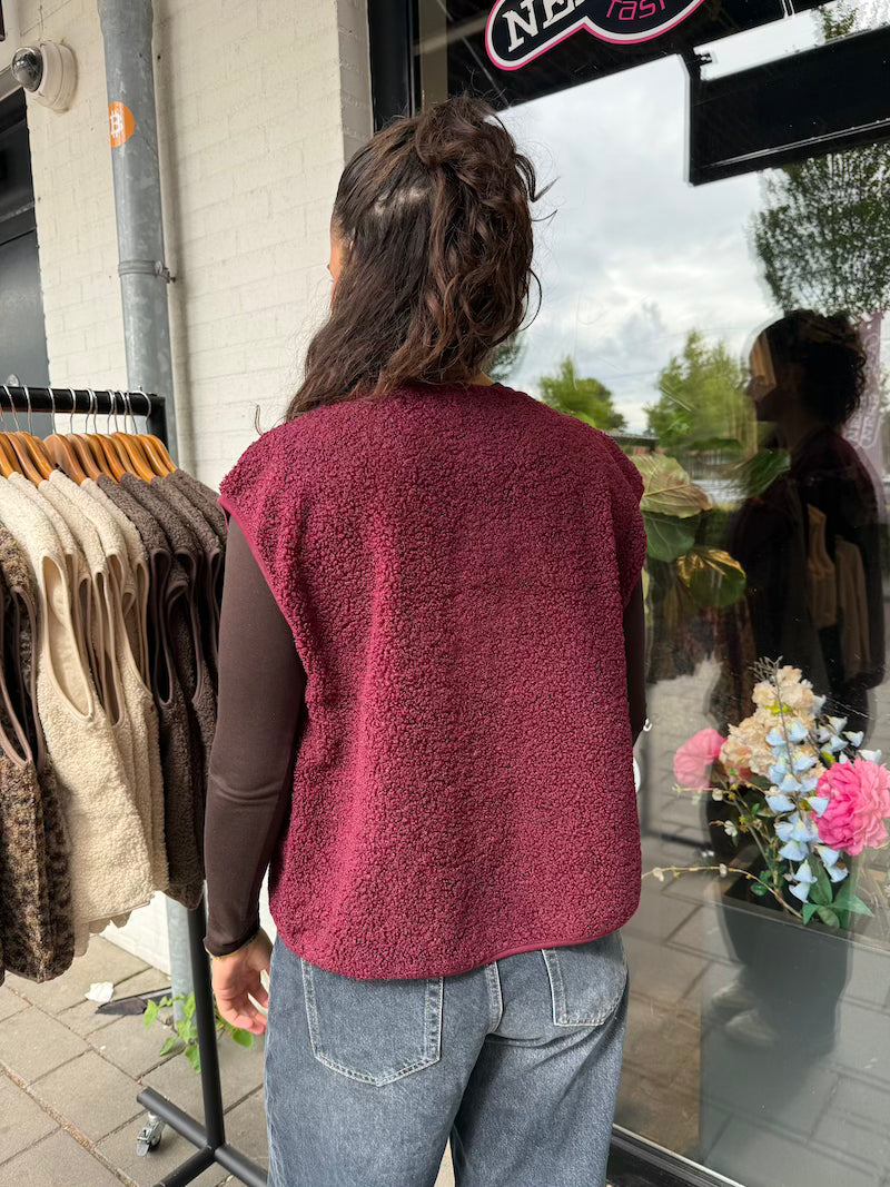 Teddy gilet bordeaux