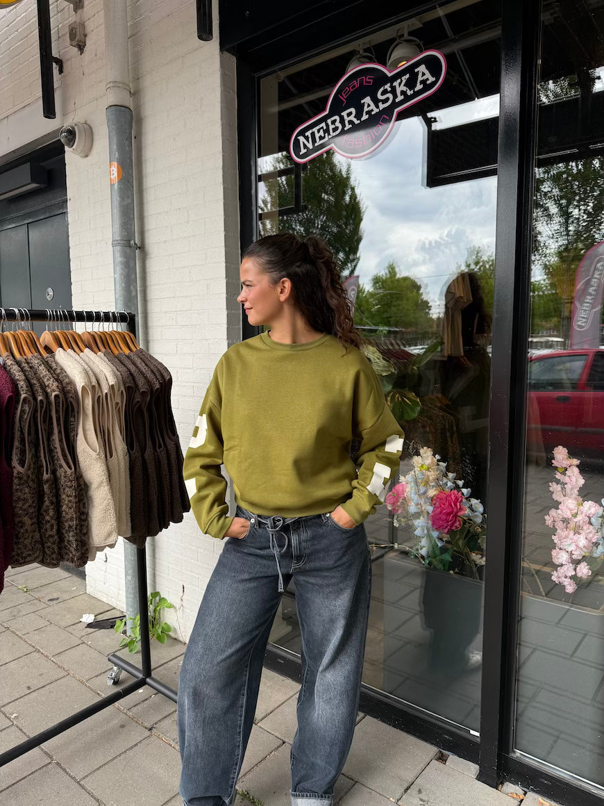 Sweater backprint groen