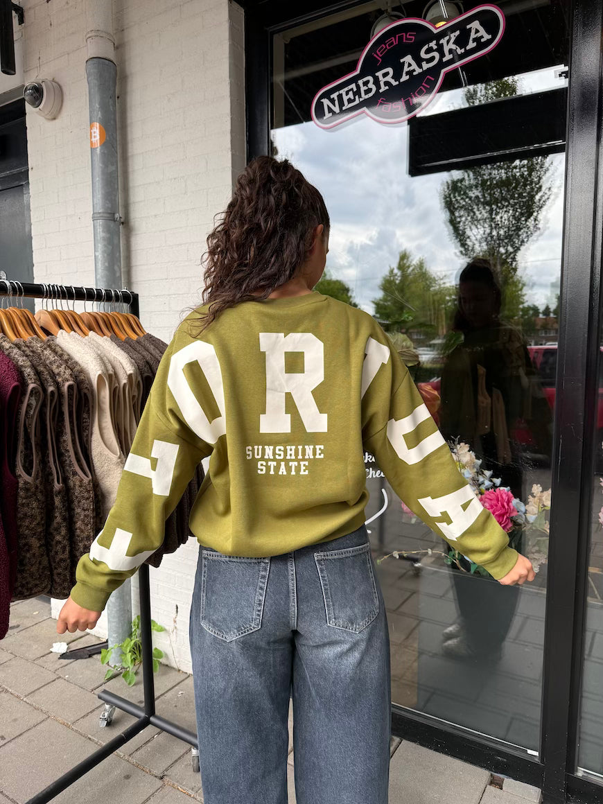 Sweater backprint groen