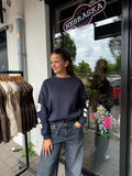 Sweater backprint blauw