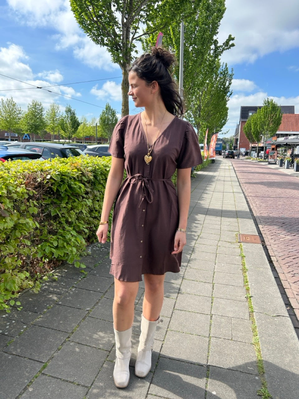 Bruine zomerjurk