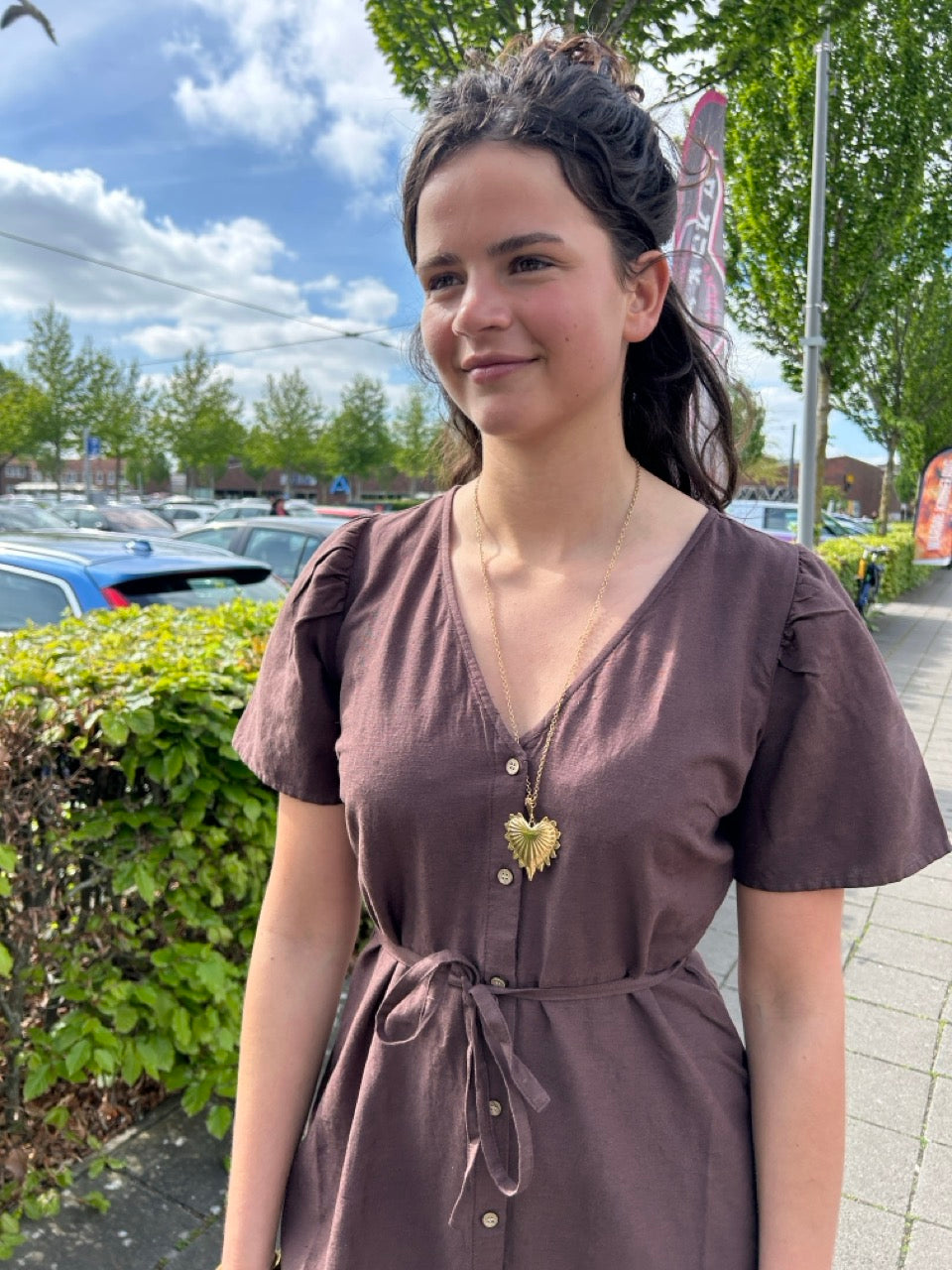Bruine zomerjurk