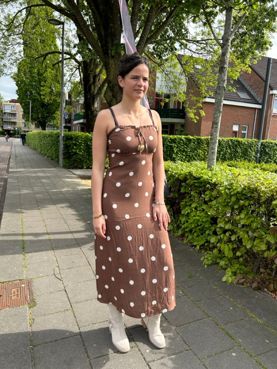 Polka dot midi dress