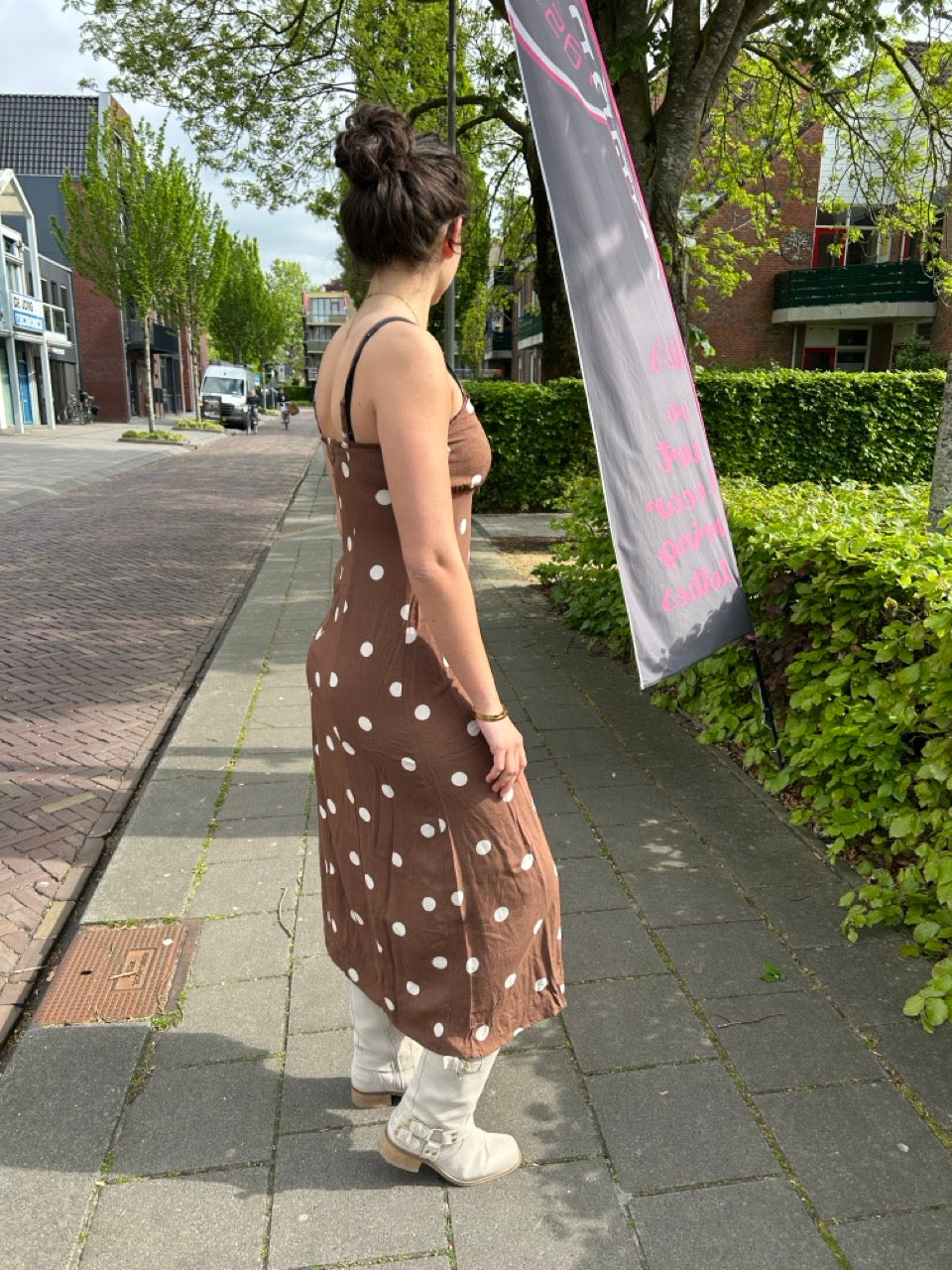 Polka dot midi dress