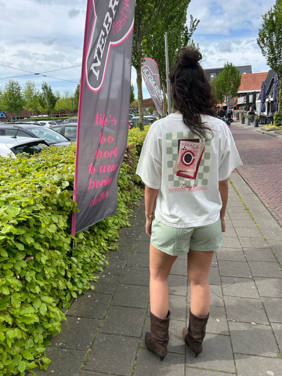 Mint groene skort met zak