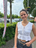 Linen look top wit