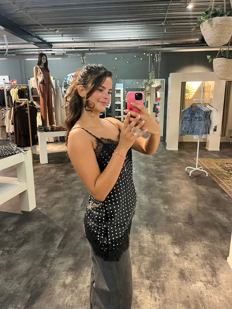 Polka dot lace top