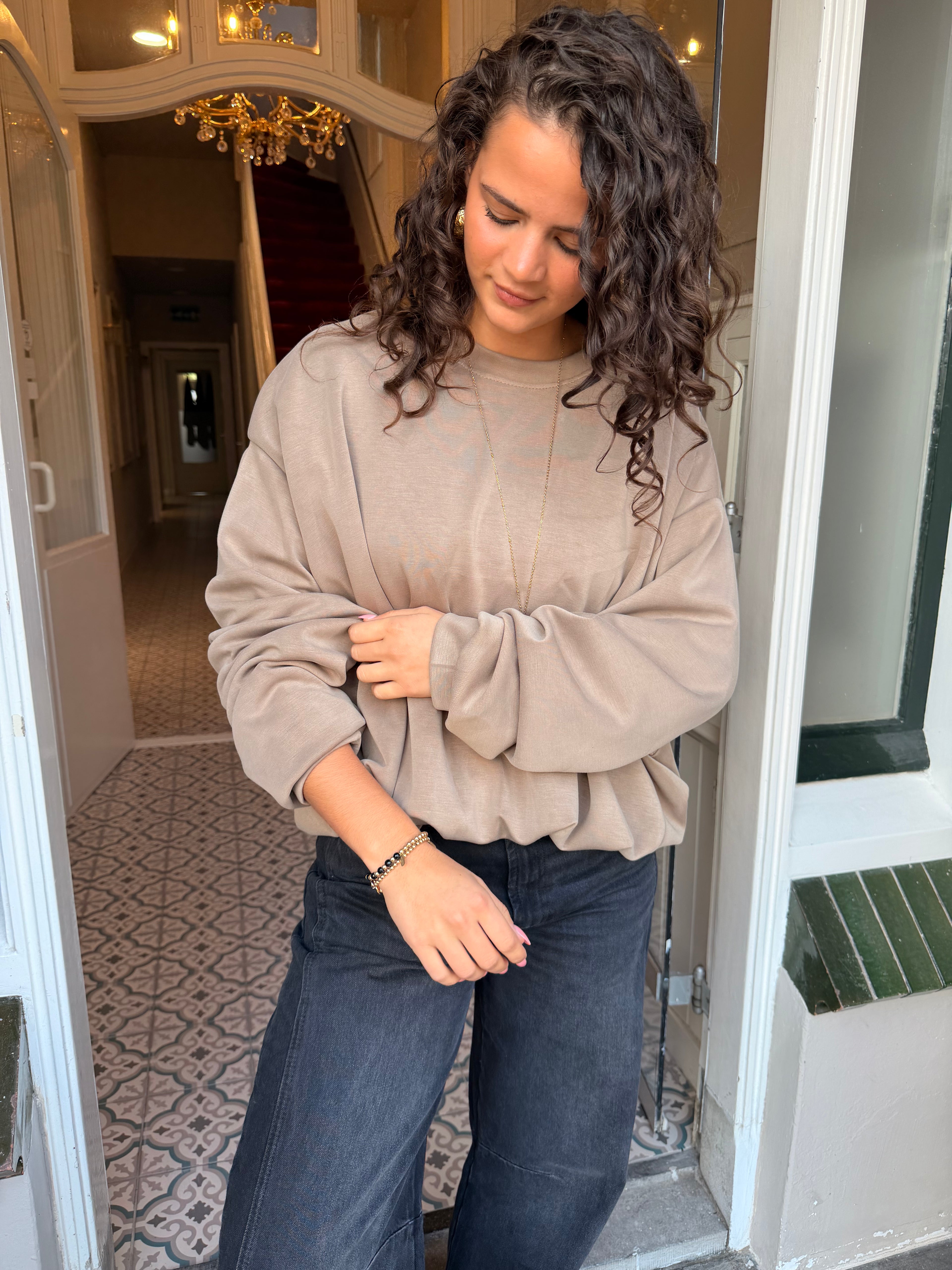 Ballon sweater beige