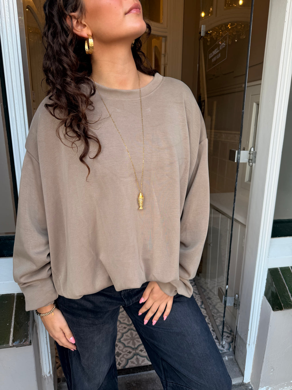 Ballon sweater beige
