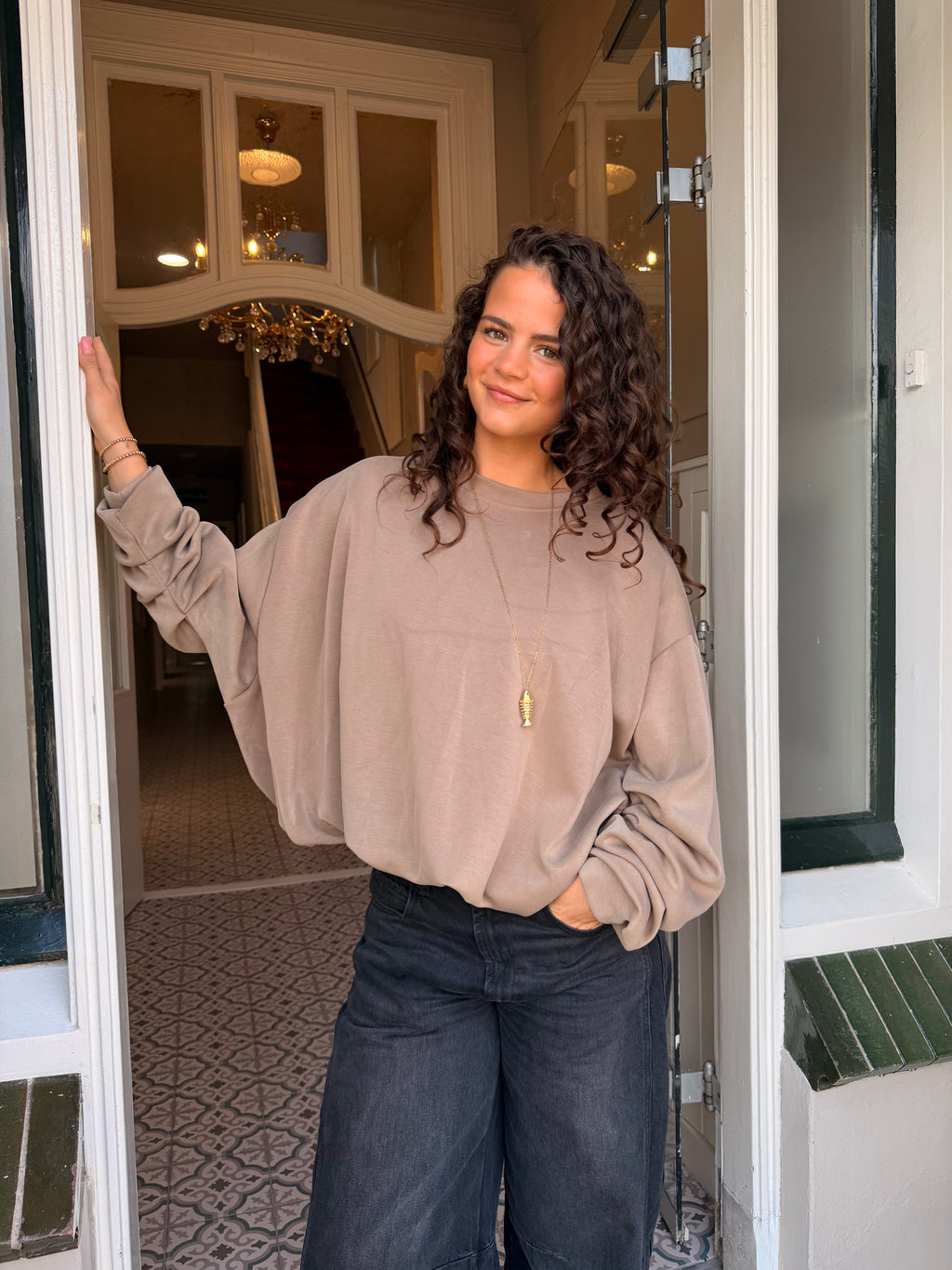 Ballon sweater beige